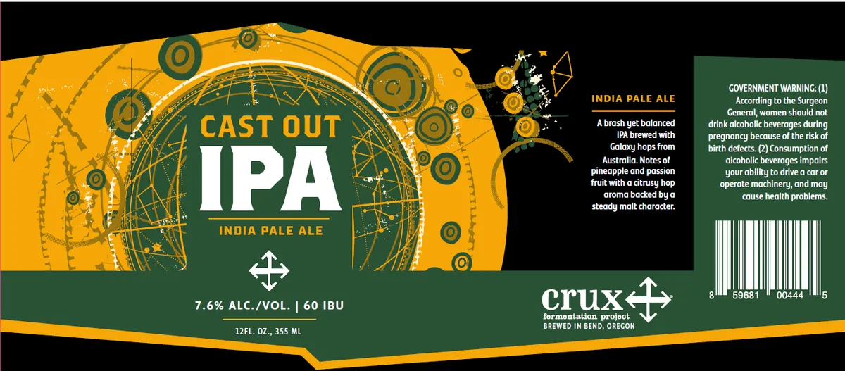Cast Out IPA label