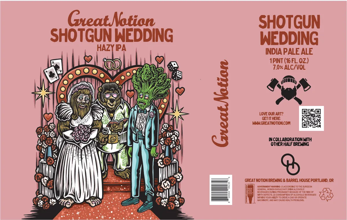 Shotgun Wedding label art — GREAT NOTION