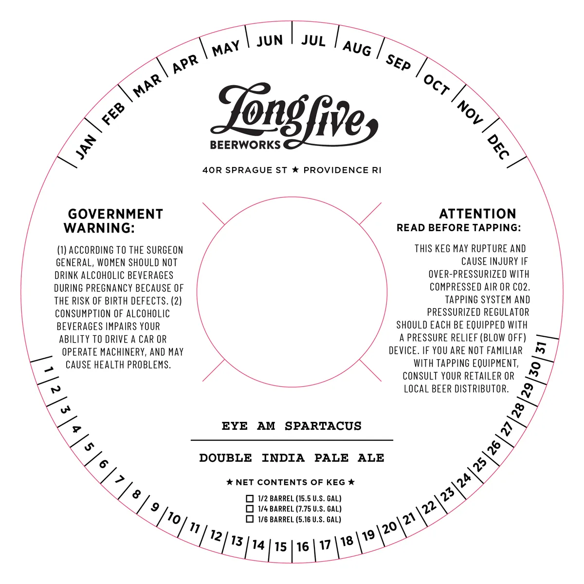 Eye Am Spartacus — full label as filed with TTB