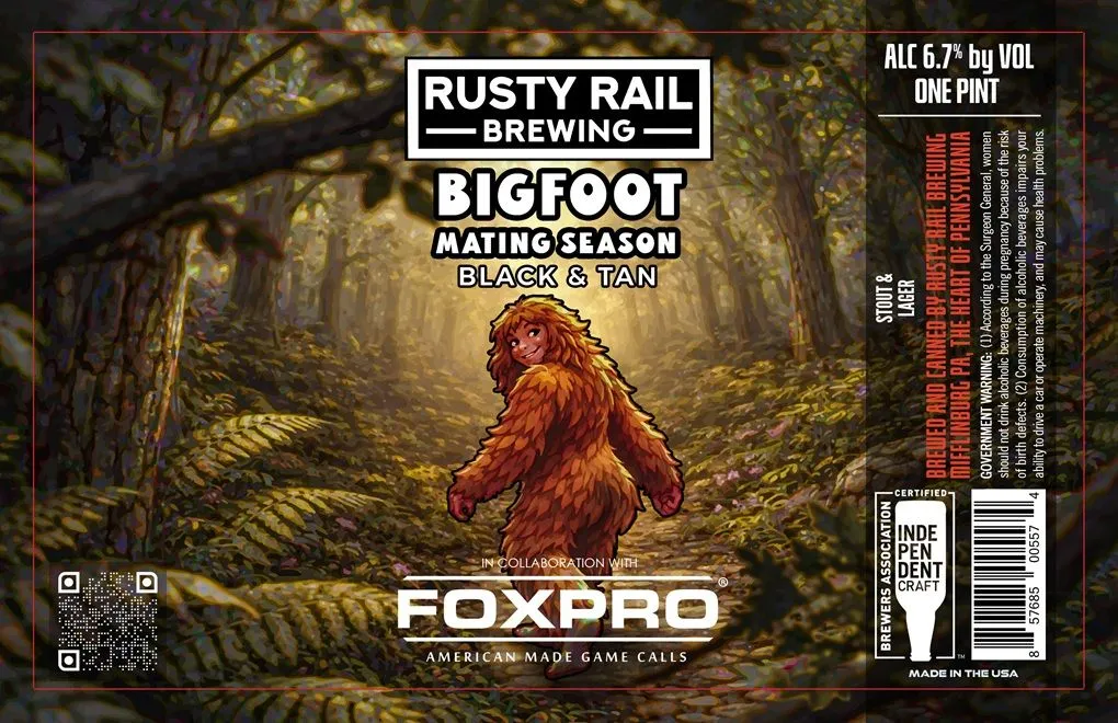 Bigfoot Mating Season label art — RUSTY RAIL BREWING