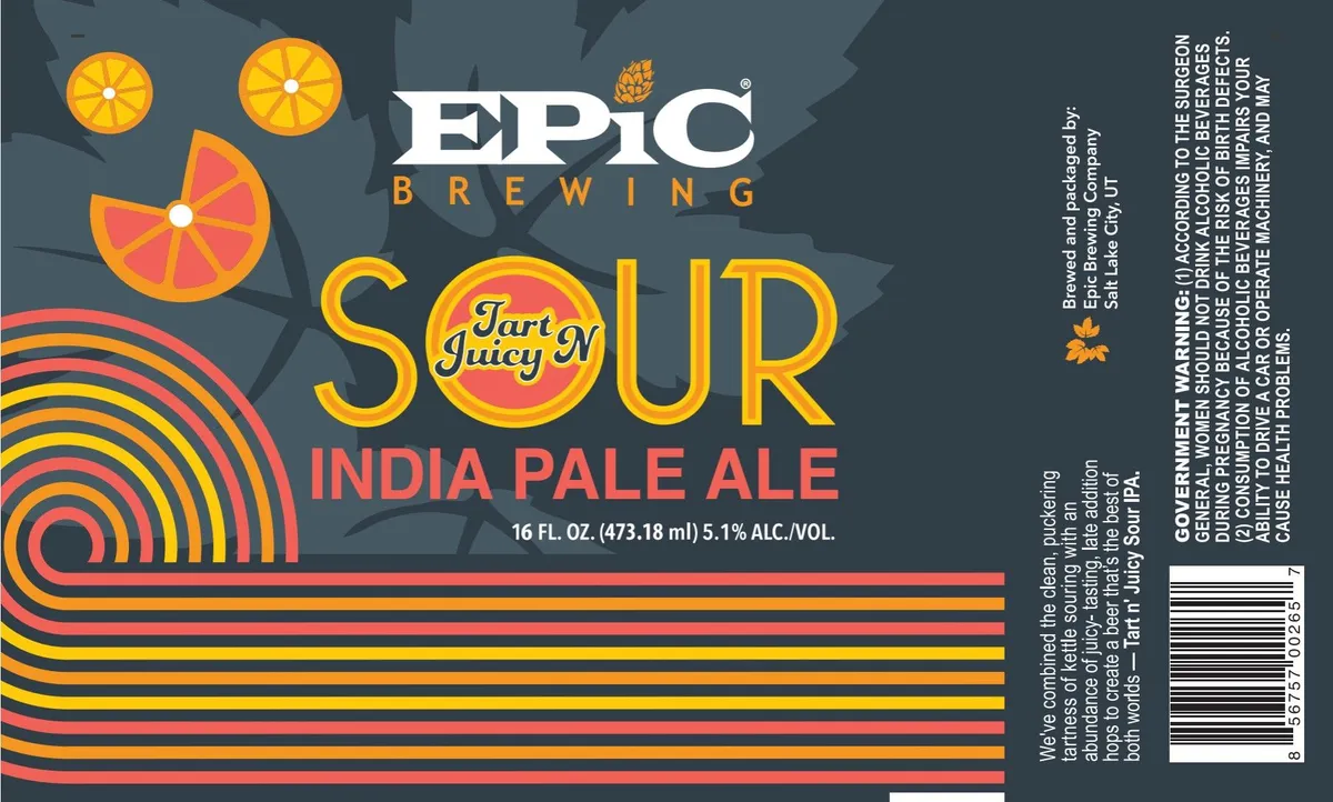 Tart N Juicy Sour IPA label art — EPIC BREWING