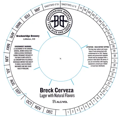 Breck Cerveza label