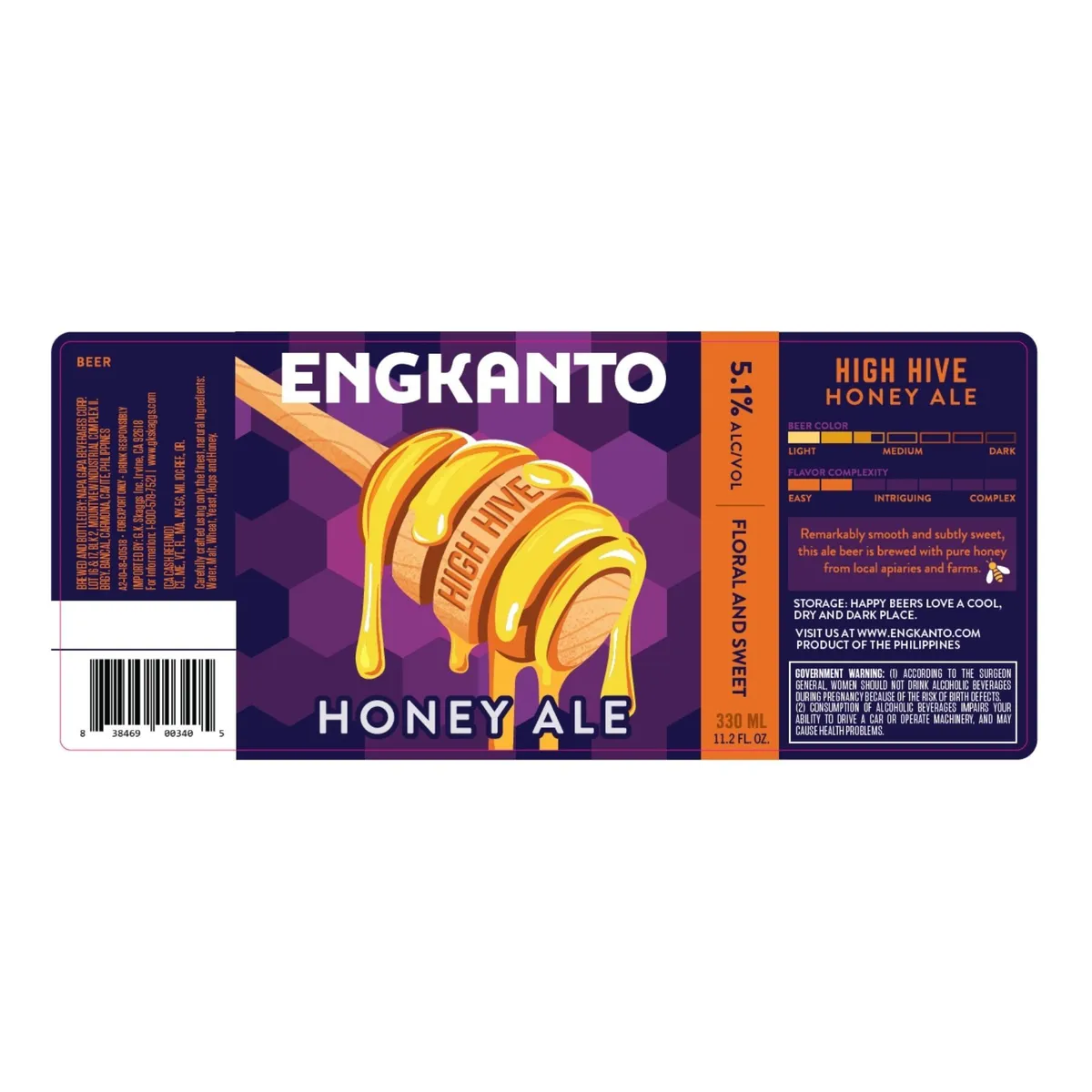 High Hive Honey Ale — full label as filed with TTB