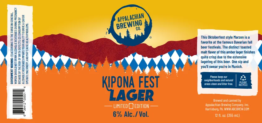 Kipona Fest Lager — full label as filed with TTB