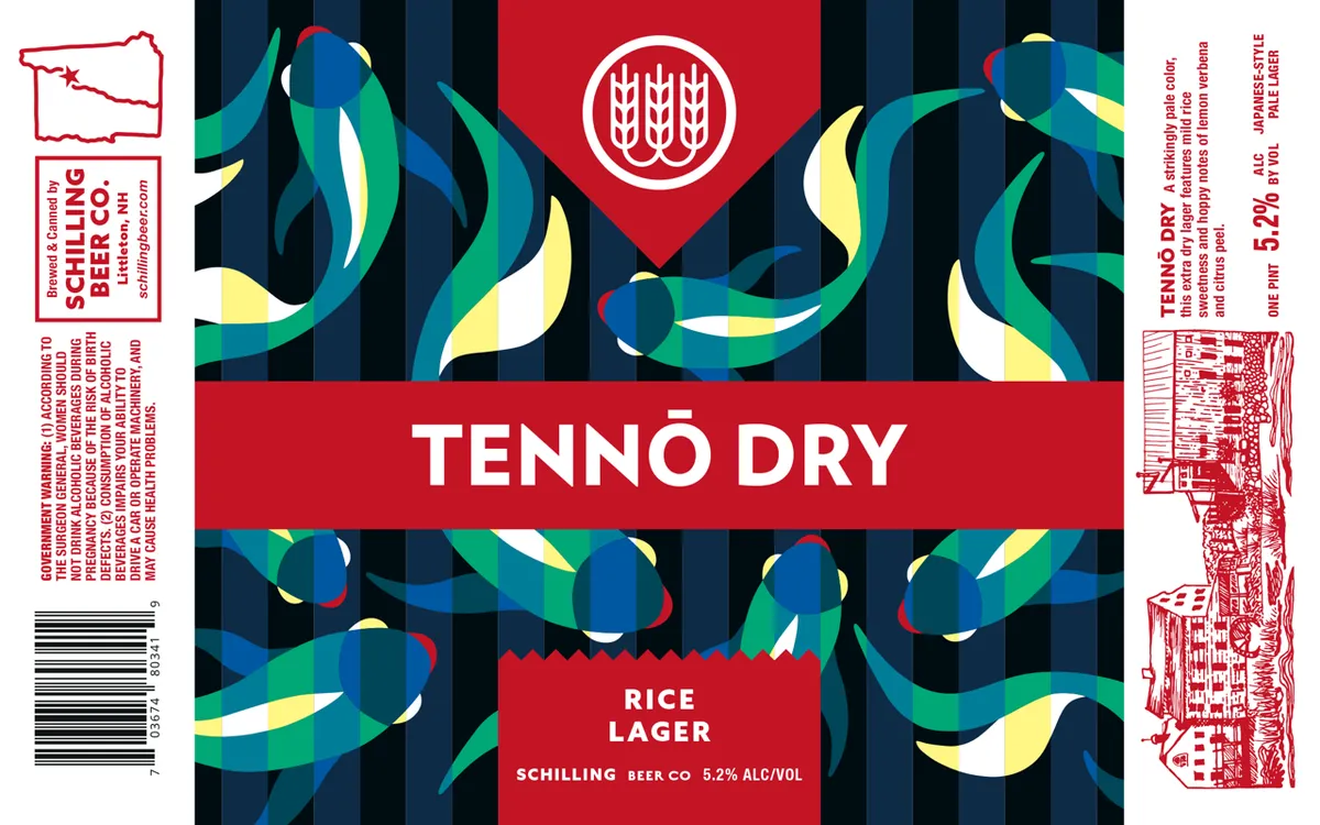 Tenno Dry label art — SCHILLING BEER CO.