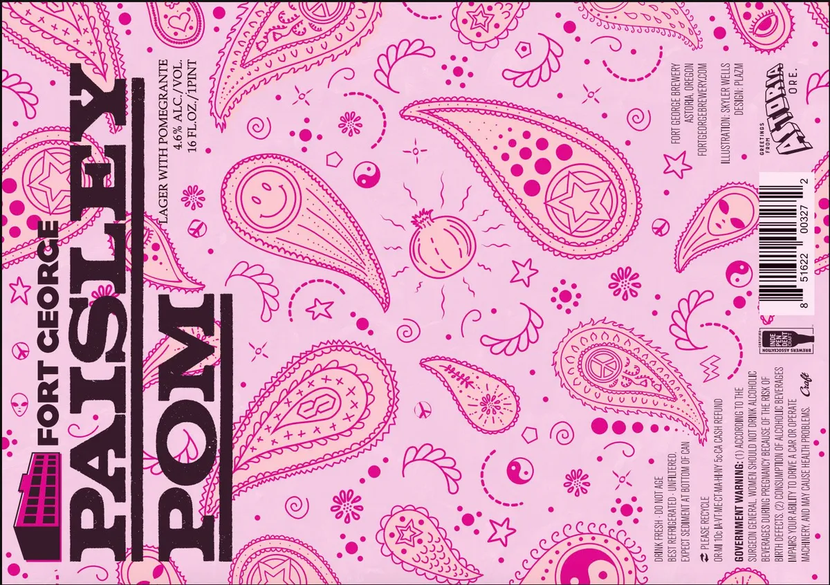 Paisley Pom label art — FORT GEORGE