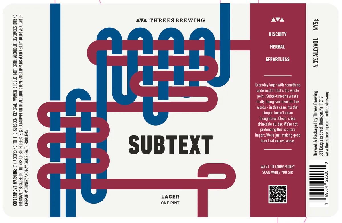 Subtext Lager label art — SUBTEXT LAGER