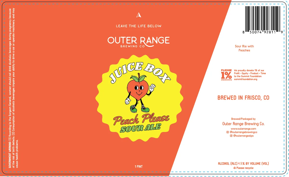 Juice Box Peach Please — full label as filed with TTB