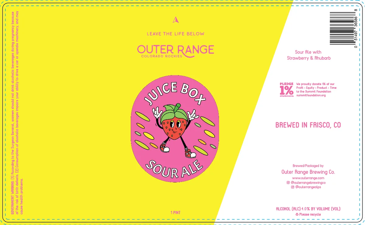Juice Box Sour Ale label art — JUICE BOX STRAWBERRY