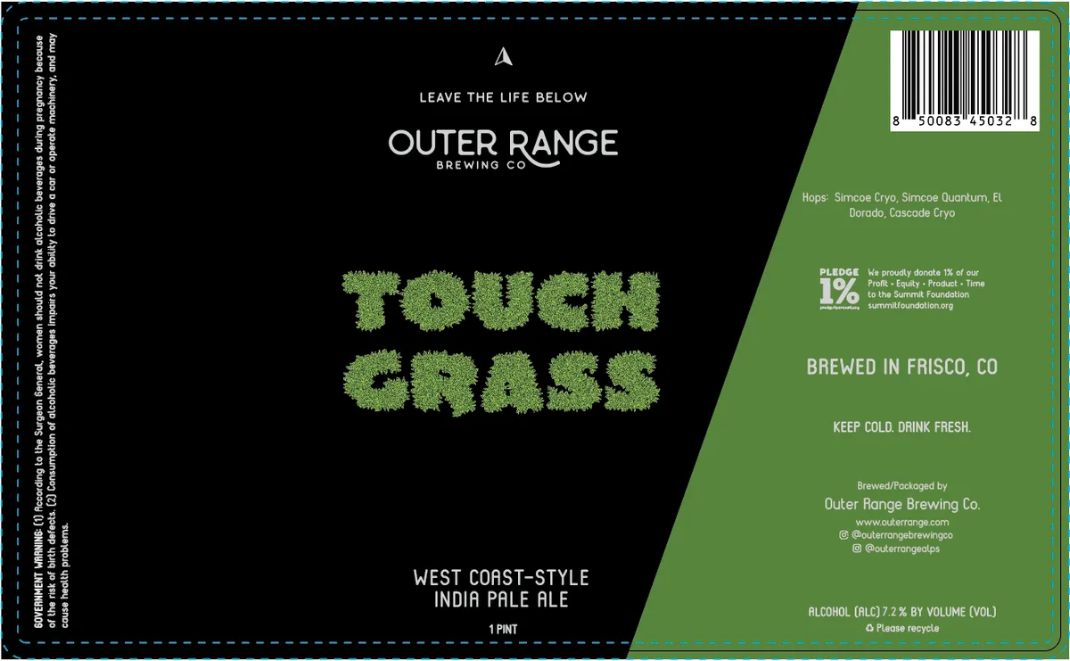 Touch Grass — full label as filed with TTB