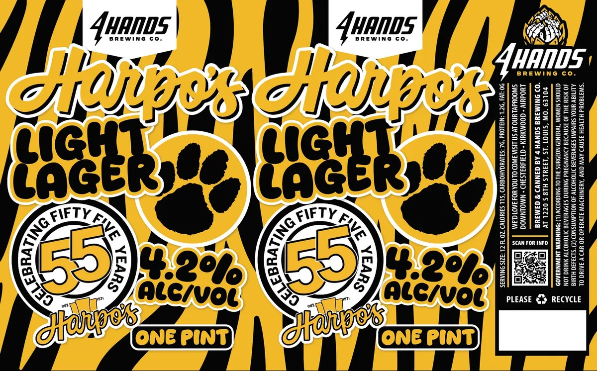 Harpo's Light Lager — full label as filed with TTB