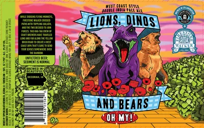 Lions, Dinos and Bears Oh My! label