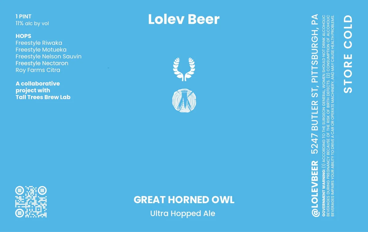 Great Horned Owl — full label as filed with TTB