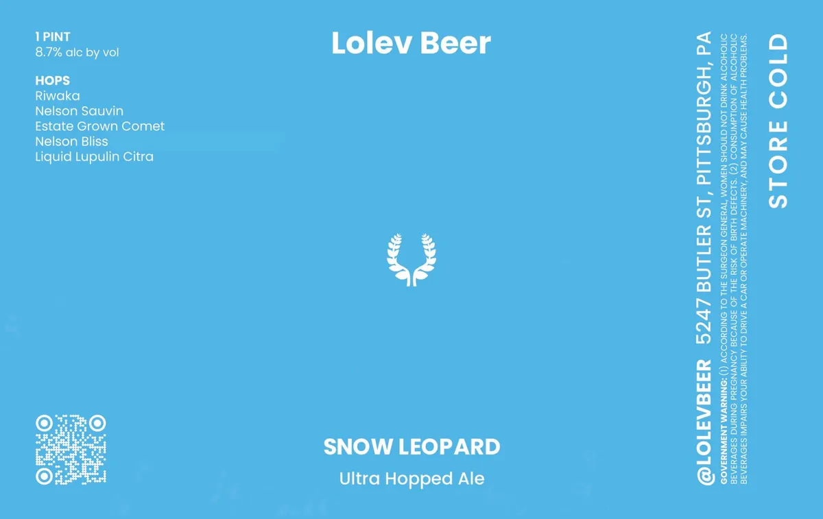 Snow Leopard — full label as filed with TTB