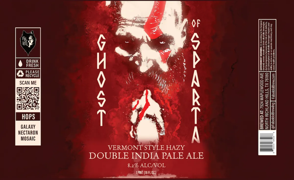 Ghost of Sparta label art — FALSE IDOL BREWING