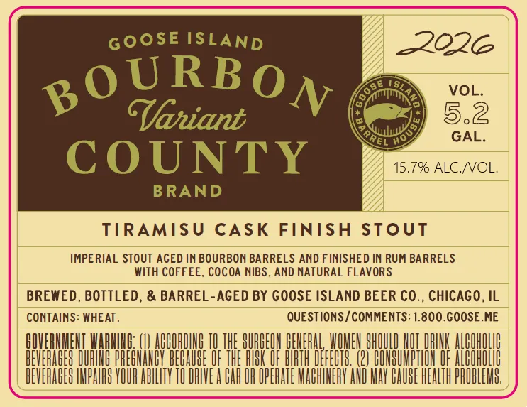 Bourbon County Brand Tiramisu Cask Finish Stout — full label as filed with TTB