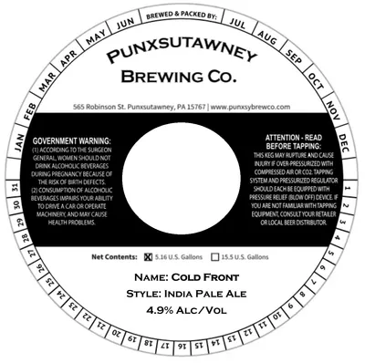 Cold Front label