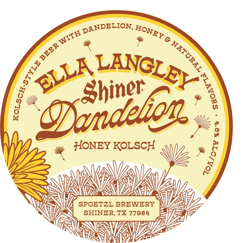 Ella Langley Shiner Dandelion Honey Kolsch label art — SHINER