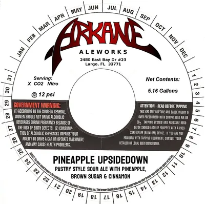 Pineapple Upsidedown label