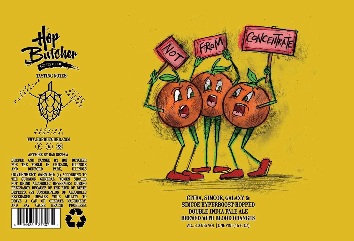 Not From Concentrate label art — HOP BUTCHER FOR THE WORLD