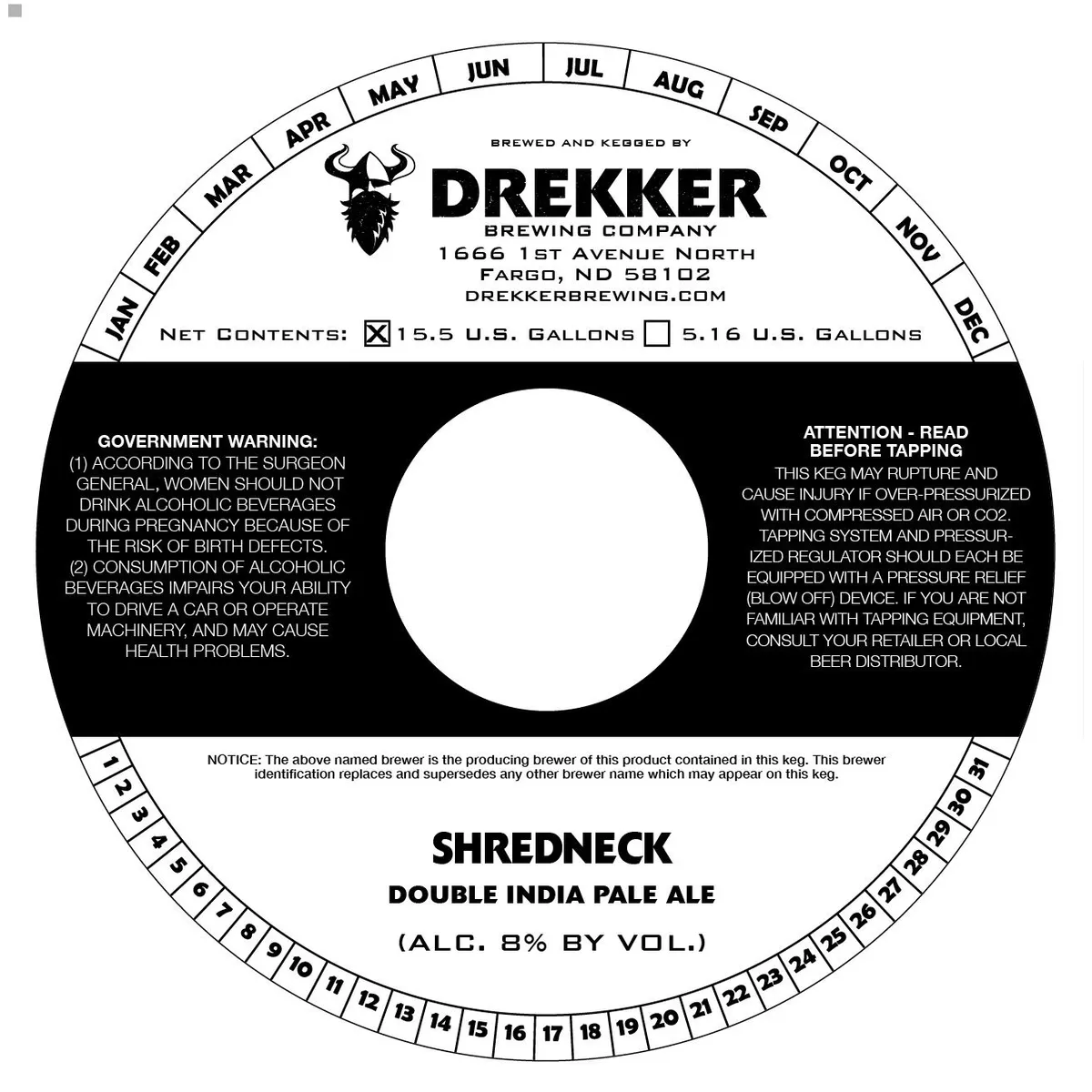 Shredneck — full label as filed with TTB