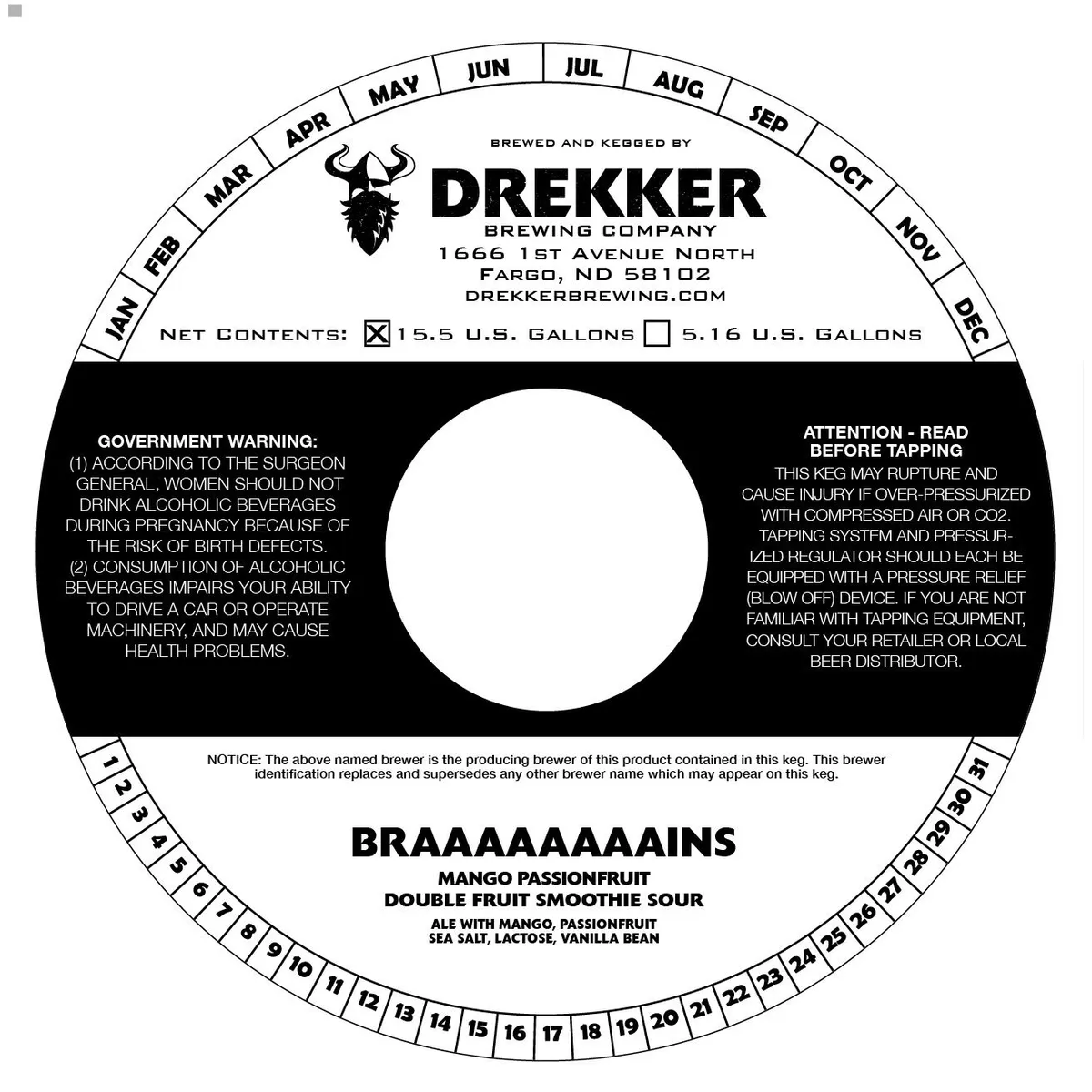 Braaaaaaaains Mango Passionfruit — full label as filed with TTB
