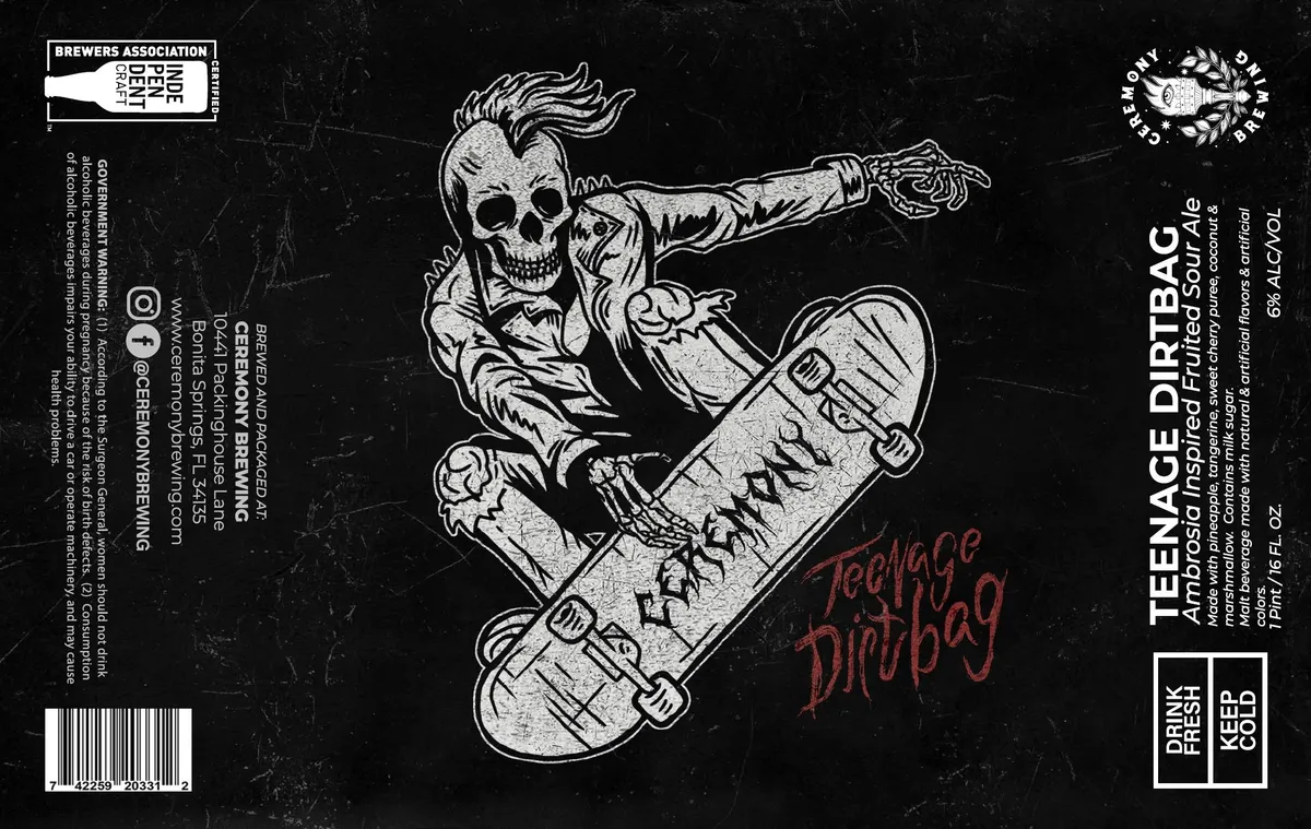 Teenage Dirtbag label art — TEENAGE DIRTBAG