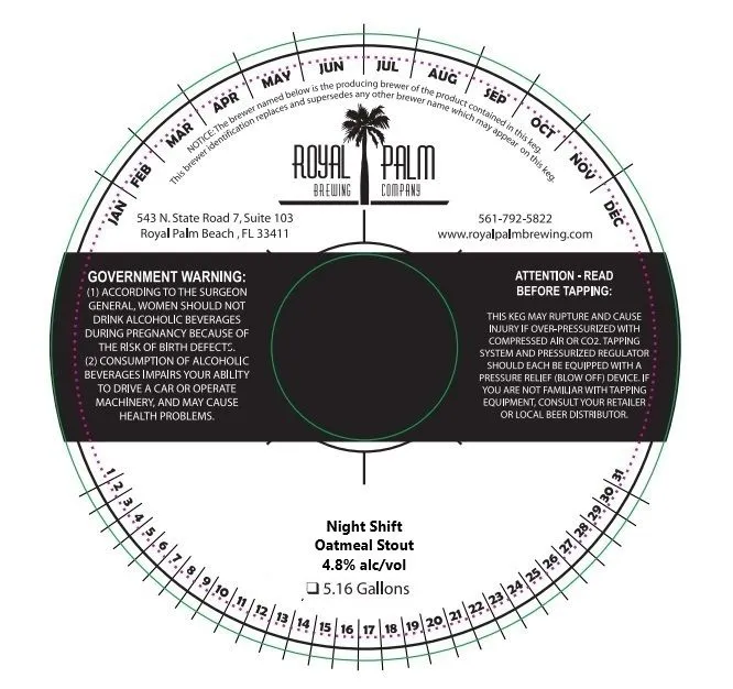 Night Shift Oatmeal Stout — full label as filed with TTB