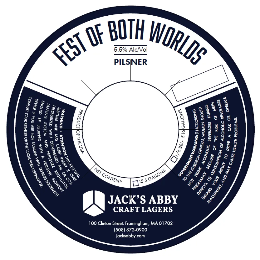Fest of Both Worlds Pilsner — full label as filed with TTB