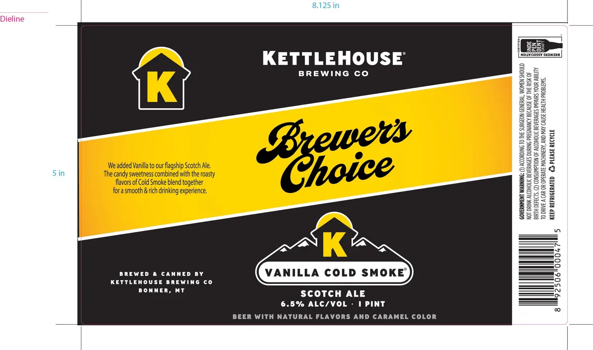 Vanilla Cold Smoke label art — KETTLEHOUSE BREWING CO