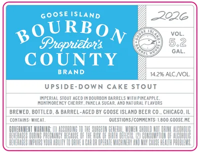 Bourbon County Brand Proprietor's Upside-Down Cake Stout label