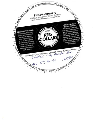 Beautiful Lady Blonde Ale label