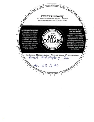Pavlov's Red Raspberry Wheat Ale label