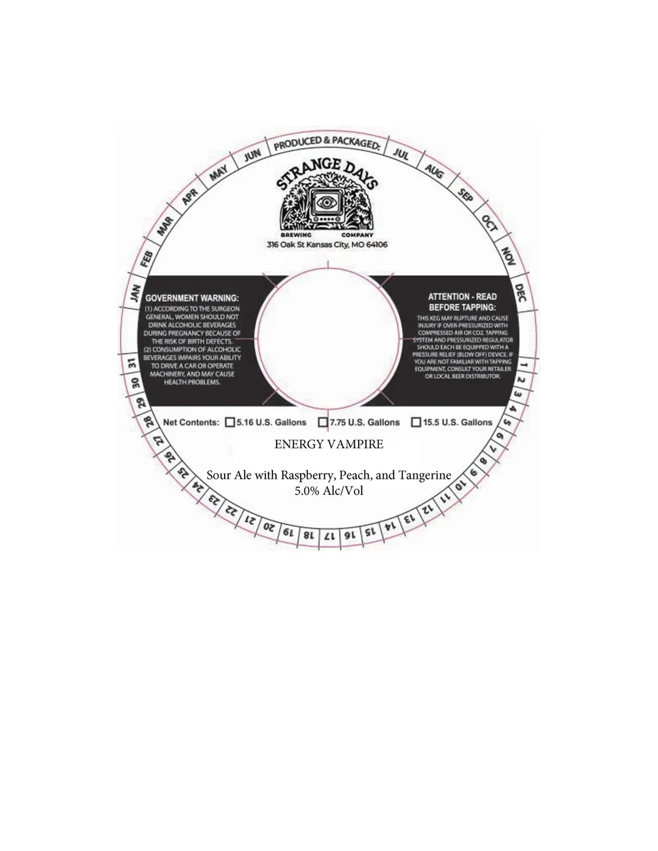 Energy Vampire — full label as filed with TTB