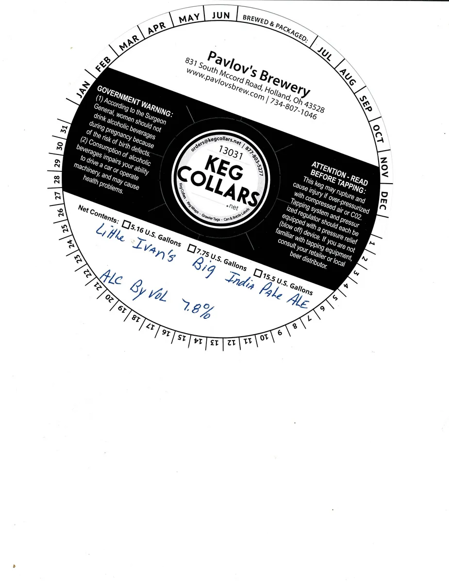 Little Ivan's Big India Pale Ale label art — PAVLOV'S BREWERY