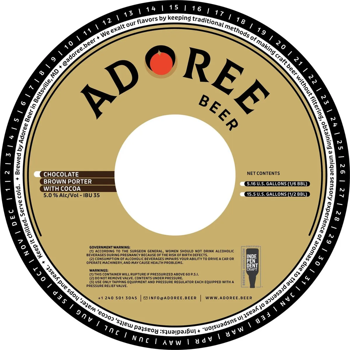 Chocolate Brown Porter — full label as filed with TTB