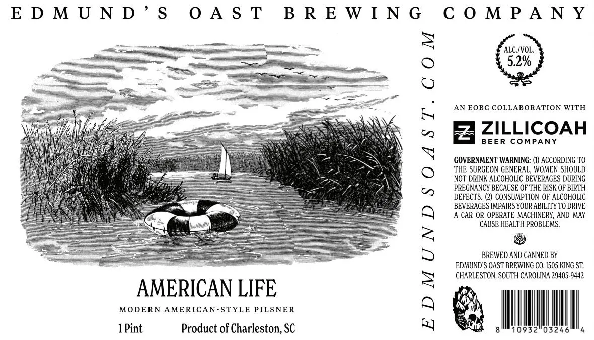 American Life label art — EDMUND'S OAST BREWING CO.