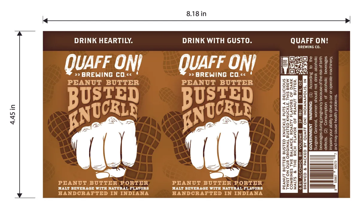 Peanut Butter Busted Knuckle — full label as filed with TTB