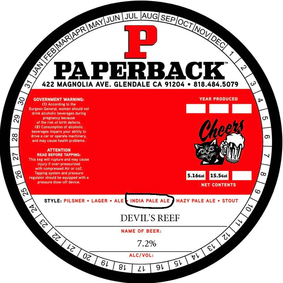 Devil's Reef — full label as filed with TTB