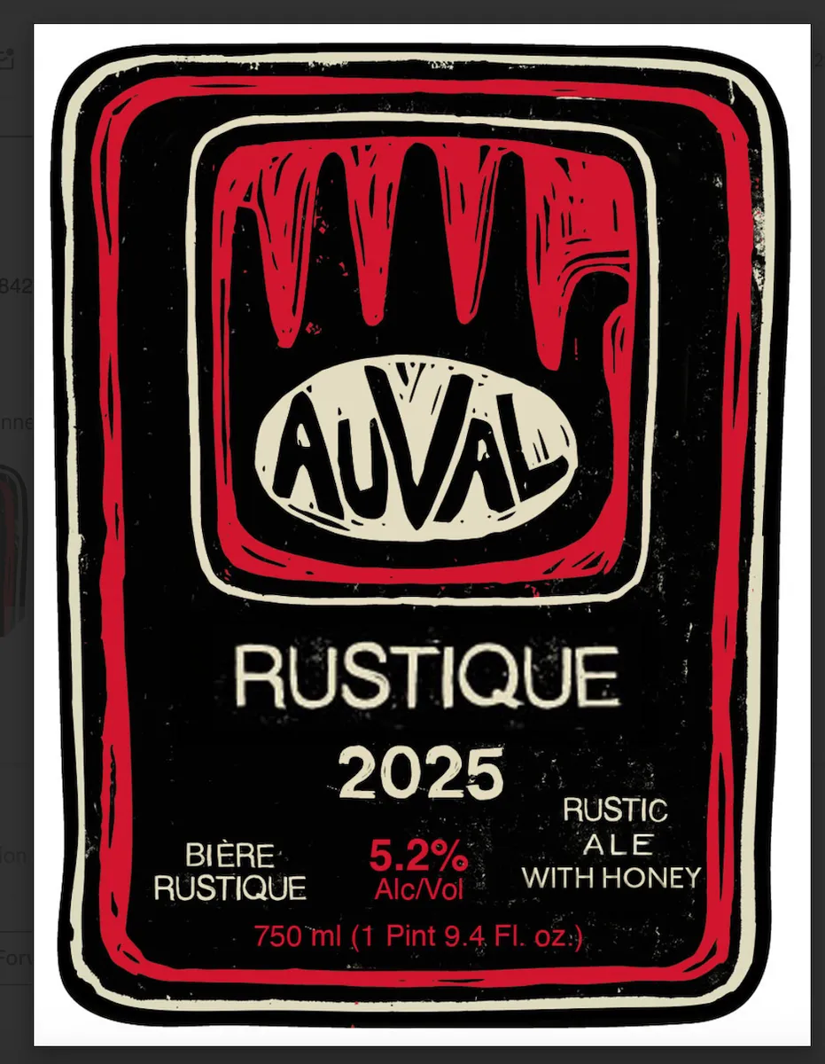 Rustique 2025 label art — AUVAL