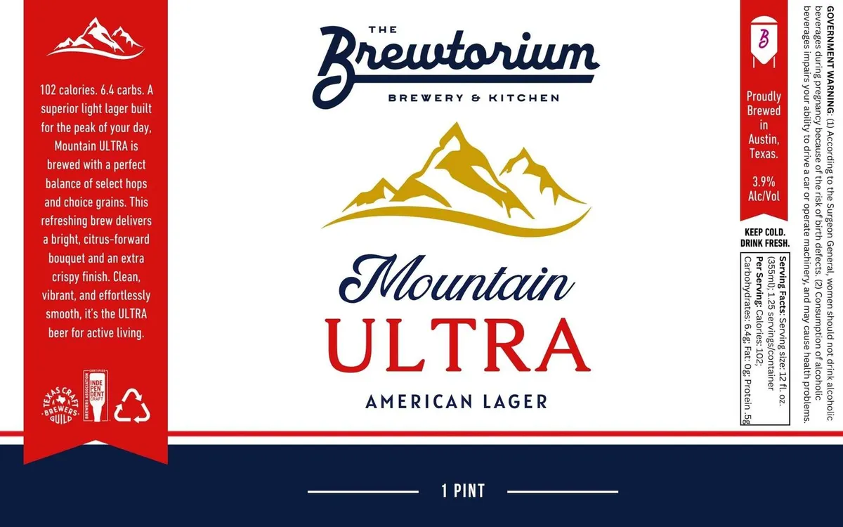 Mountain Ultra — full label as filed with TTB