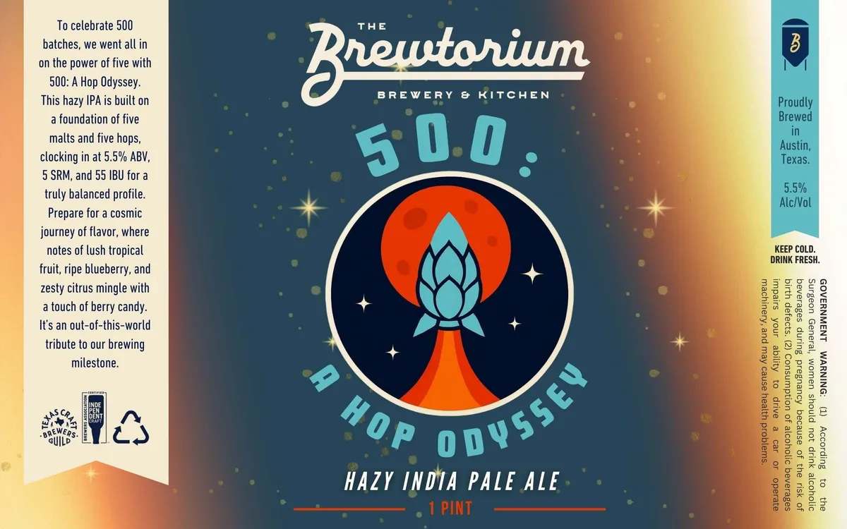 500: A Hop Odyssey — full label as filed with TTB