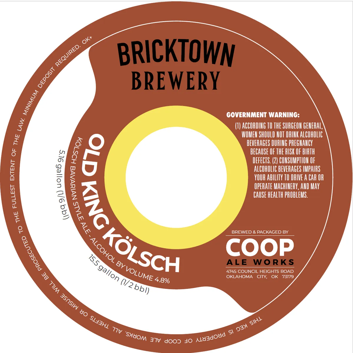 Old King Kolsch — full label as filed with TTB