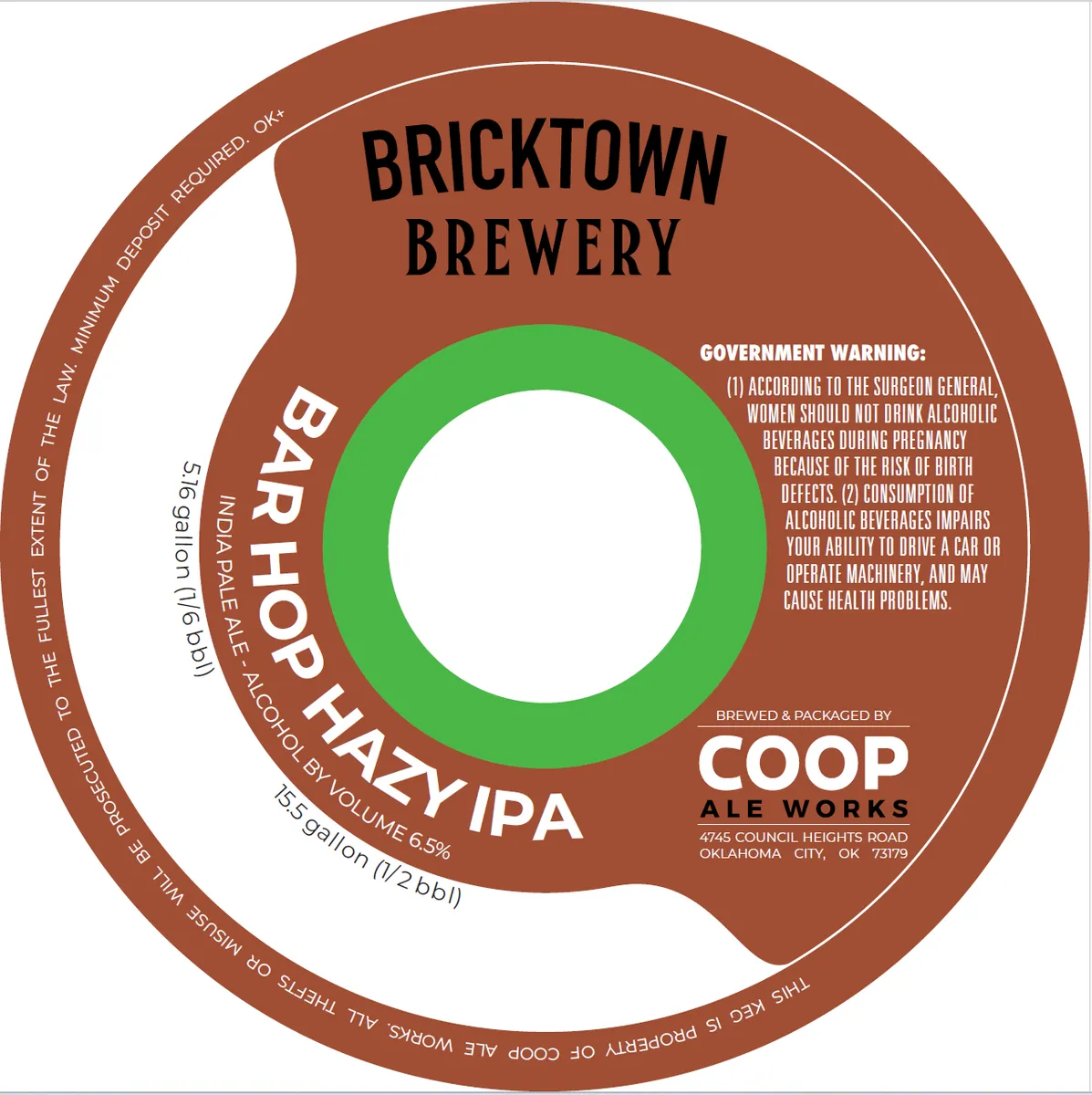 Bar Hop Hazy IPA — full label as filed with TTB