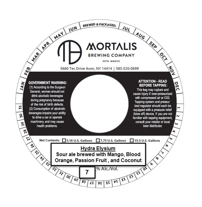 Hydra Elysium — full label as filed with TTB