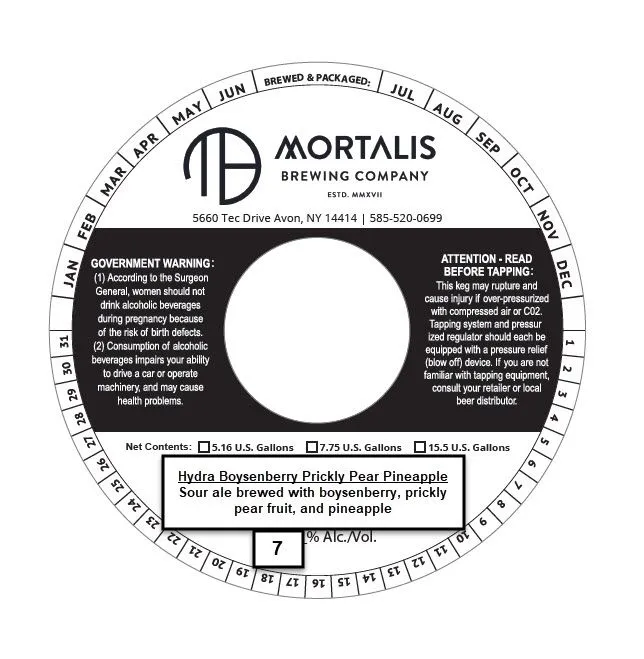 Hydra Boysenberry Prickly Pear Pineapple — full label as filed with TTB