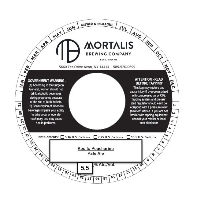 Apollo Peacharine — full label as filed with TTB