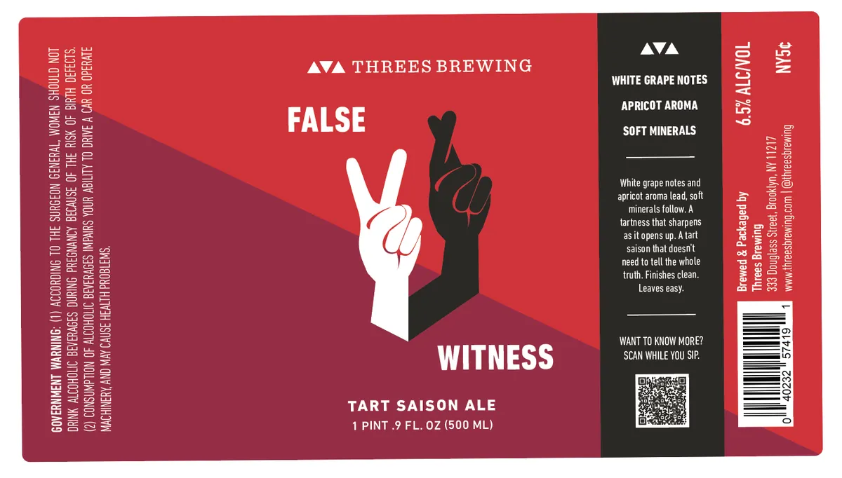 False Witness — full label as filed with TTB