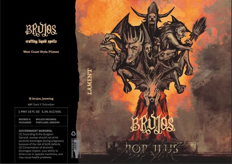 Lament label art — BRUJOS BREWING
