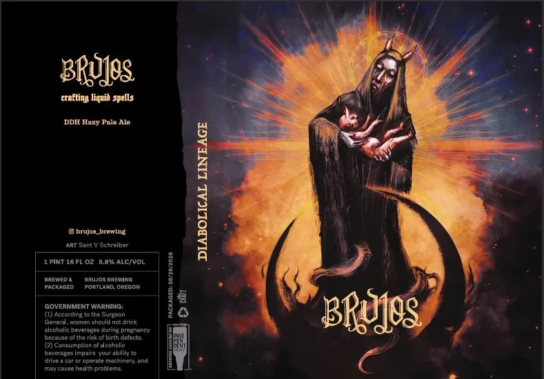 Diabolical Lineage label art — BRUJOS BREWING